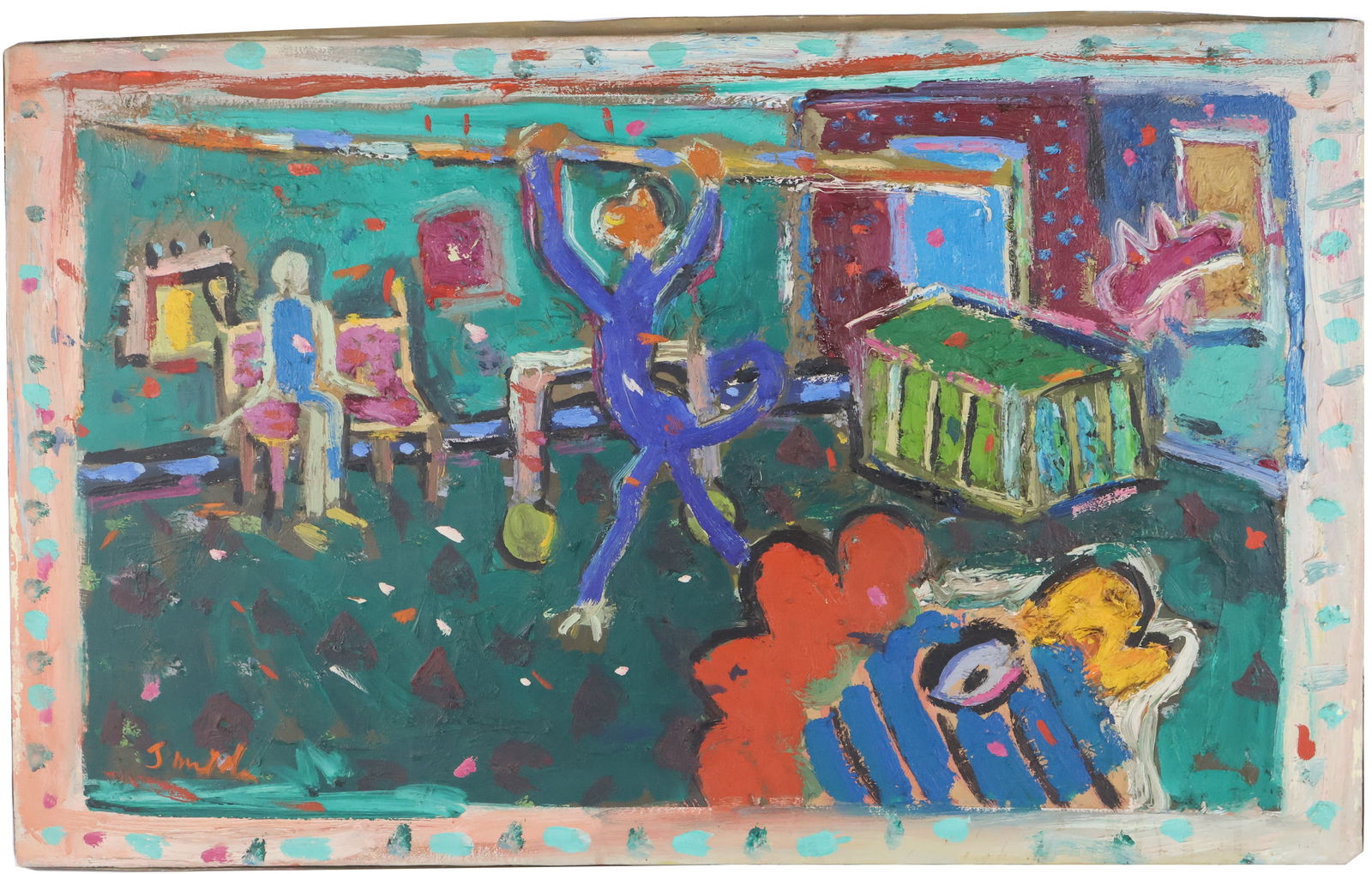 Jay Milder, American 1934, Abstract Interior, Oil on Canvas: Jay MilderAmerican, 1934Abstract InteriorOil on CanvasSigned l.l. and signed verso.20 3/4 x 33 1/2 in. (52.7 x 85.1 cm.)