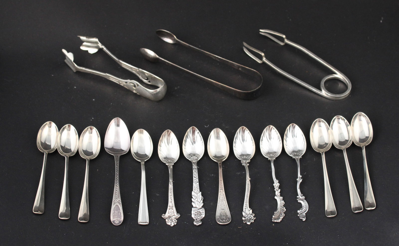Collection of Sterling Coffee Spoons and Tongs (1 of 20)