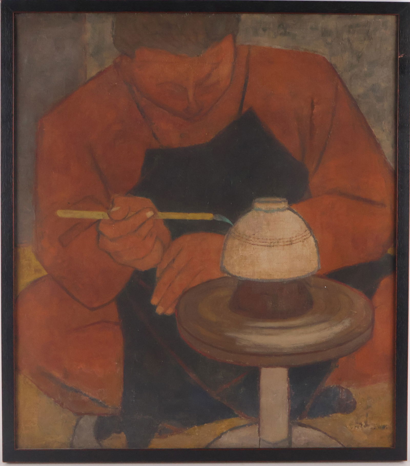 Russian School, Potter Painting a Bowl, Oil on Canvas (1 of 10)