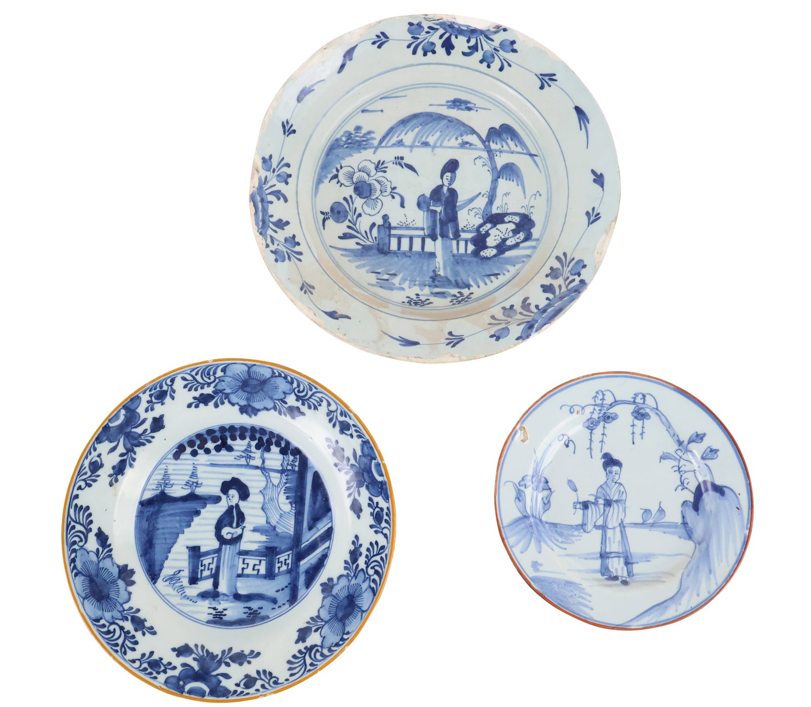 Three Delft Tin Glazed Earthenware Plates (1 of 14)