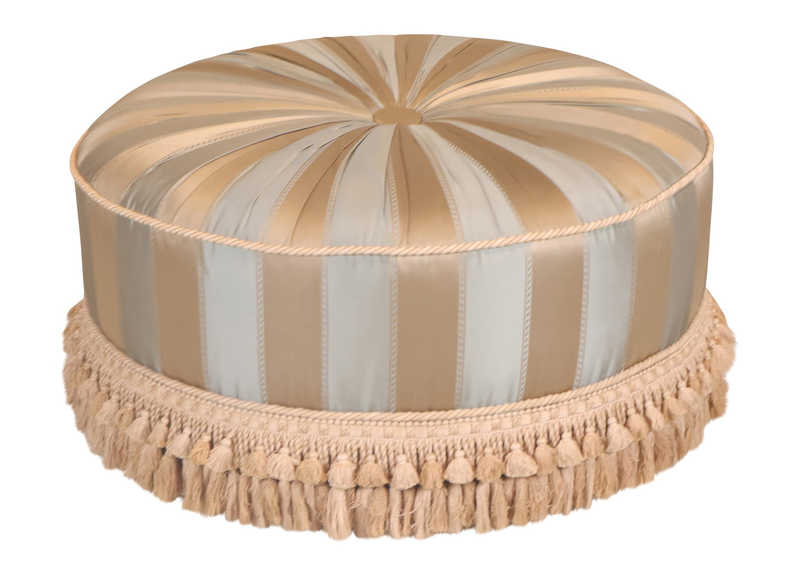 Contemporary Custom Silk Upholstered Ottoman (1 of 5)