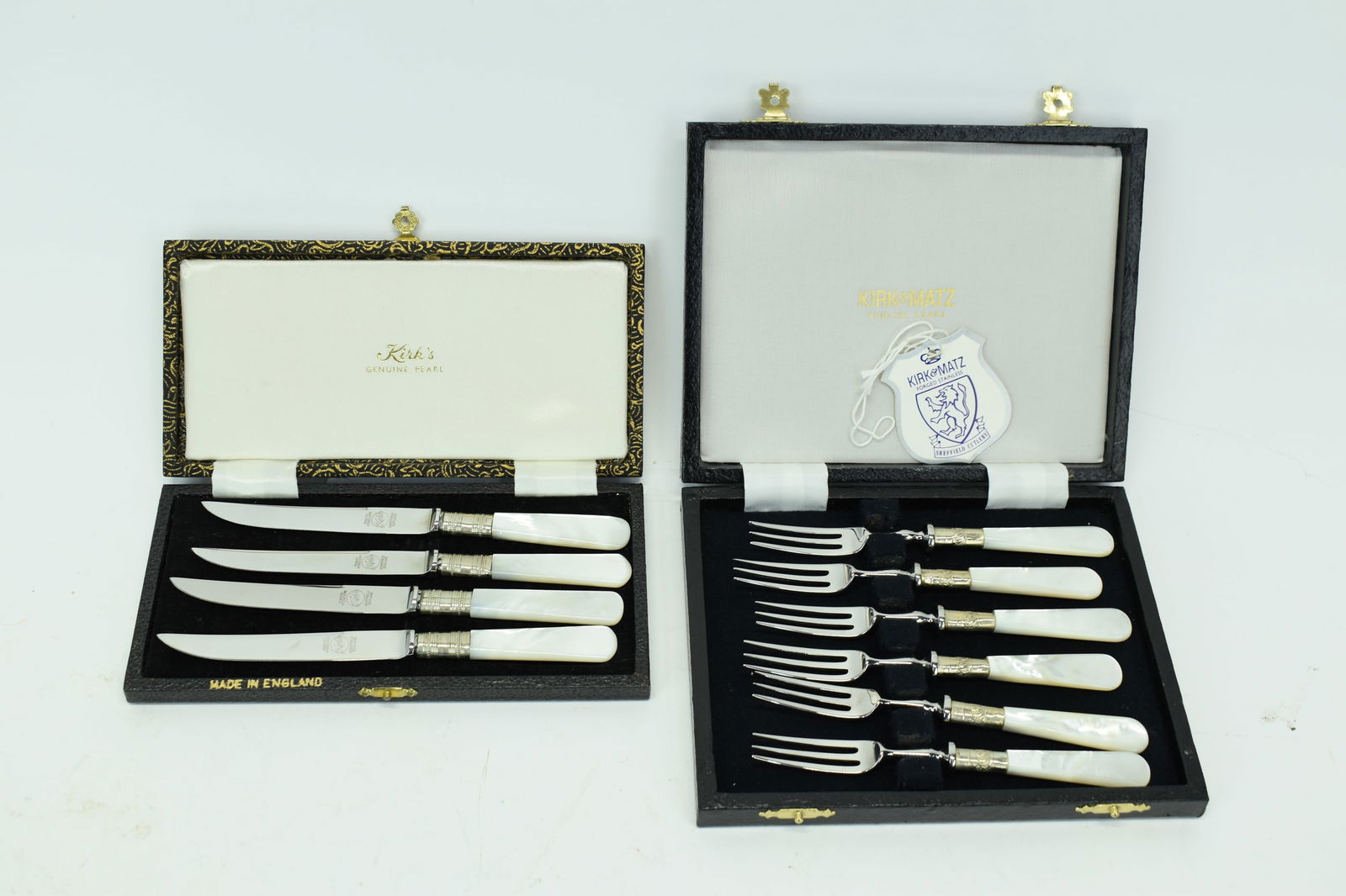 Kirk & Matz MOP Handled Sheffield Cocktail Forks (1 of 5)