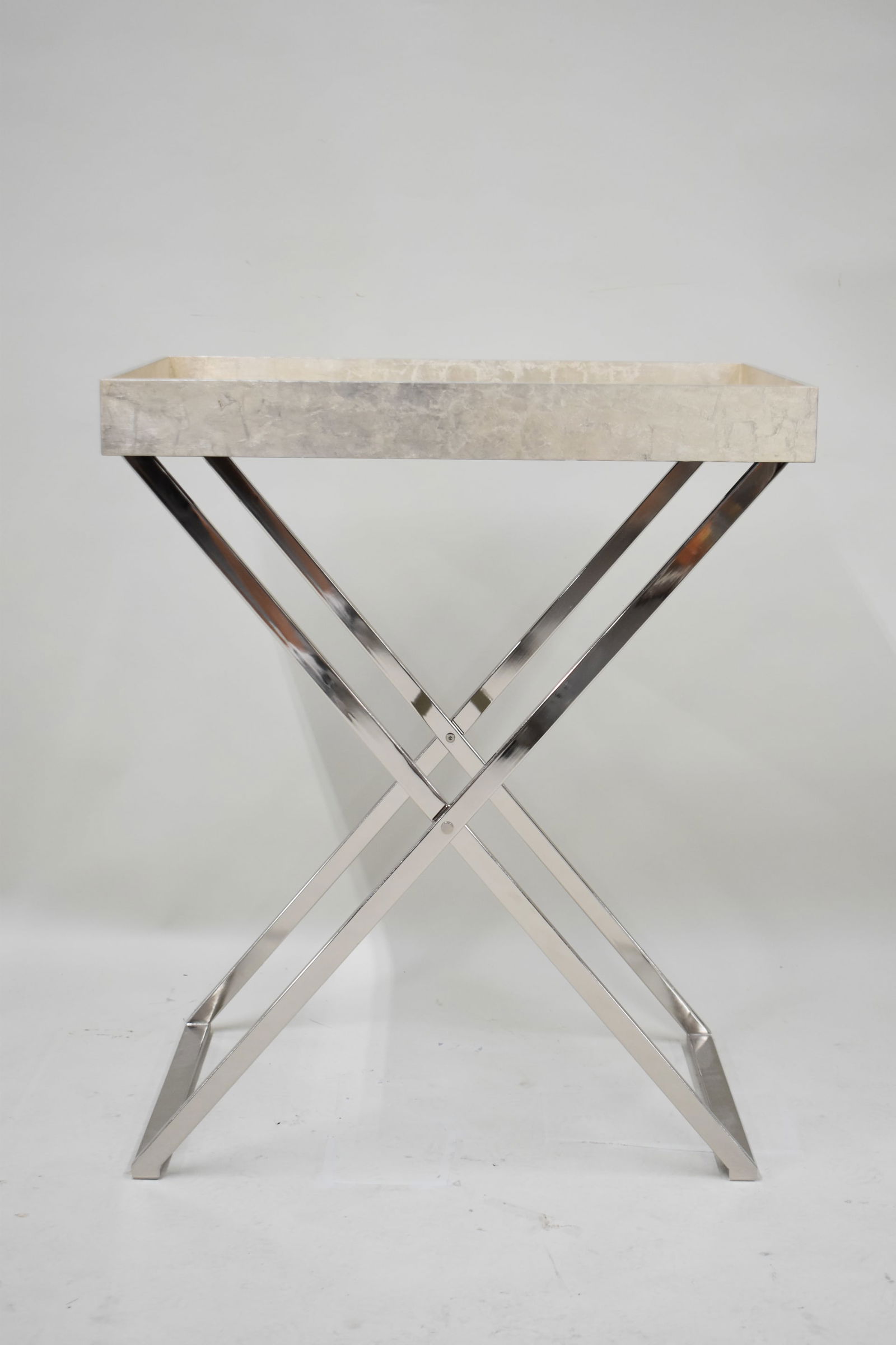 West Elm Tray Table with Chrome Collapsible Stand (1 of 6)