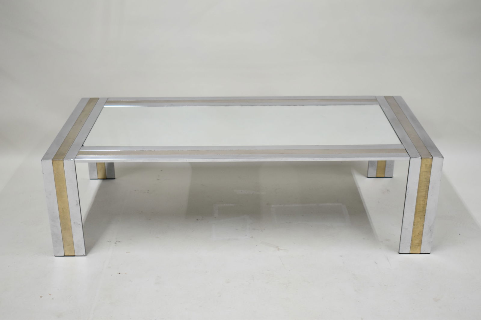 Pierre Cardin Style Chrome and Brass Coffee Table (1 of 7)