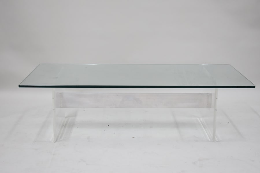 Modern Lucite and Glass Top Coffee Table (1 of 19)