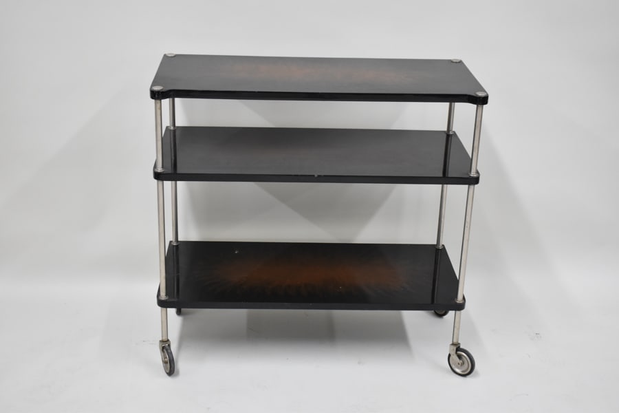 Mid Century Modern Three Tiered Rolling Cart (1 of 17)