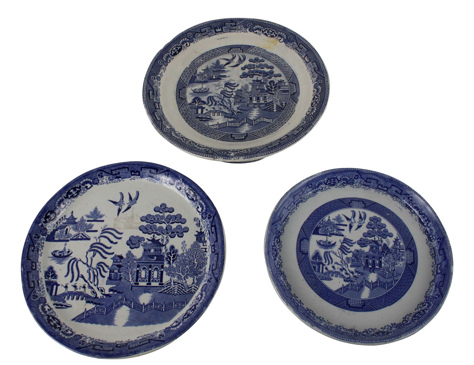 Three "Blue Willow" Transferware Cheese Stands (1 of 13)