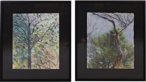 Abstract Trees, Mixed Media on Paper