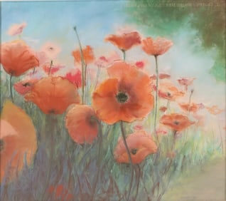 Elizabeth J Zeleznik, Poppies, Pastel