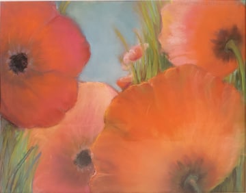Elizabeth J Zeleznik, Poppies, Pastel