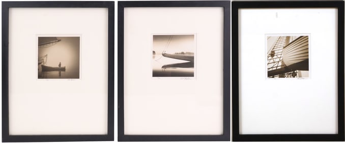 Michael Kahn, American 1960-, Three Boat, Sepia Toned Photograph Prints