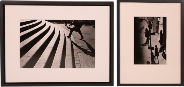 Pedestrians in City, Two Black and White Photographs