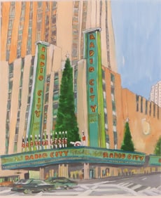 Radio City Music Hall, Mixed Media on Paper