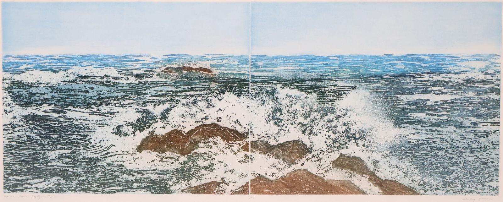 Shirley Roman, 1919-2010, Coastal Suite Diptych III, Etching (1 of 13)