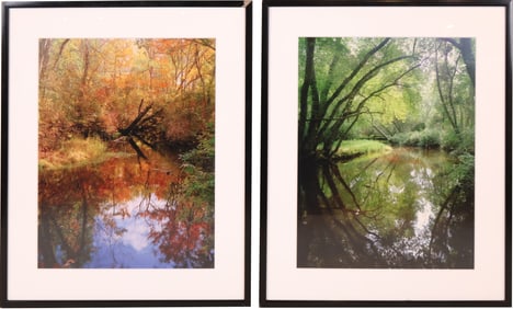 Spring and Autumn River Scenes, Two Color Photographs