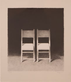 Tom Berg, 1943, Two White Chairs, Lithograph