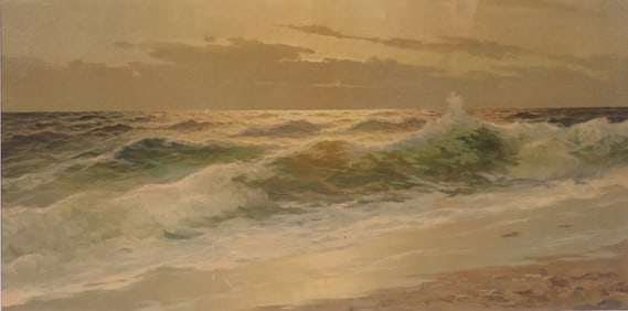 Waves Crashing to Shore, Print on Textured Paper