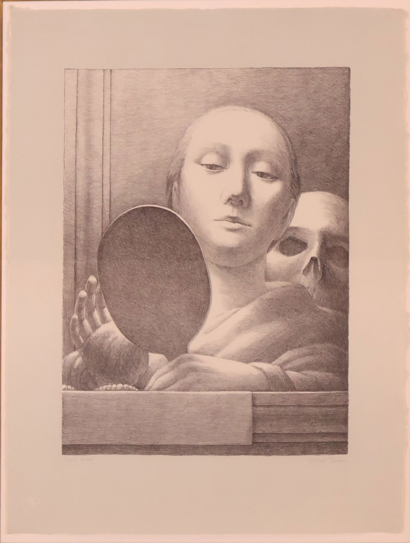 George Tooker, American 1920-2011, Mirror, 1978, Two Color Lithograph on Arches Paper (1 of 10)