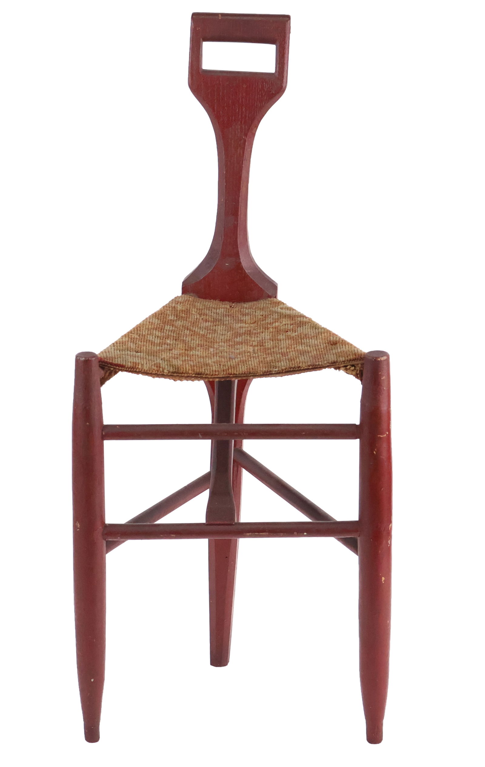 Red Painted Maple and Chestnut Child's Corner Chair (1 of 9)