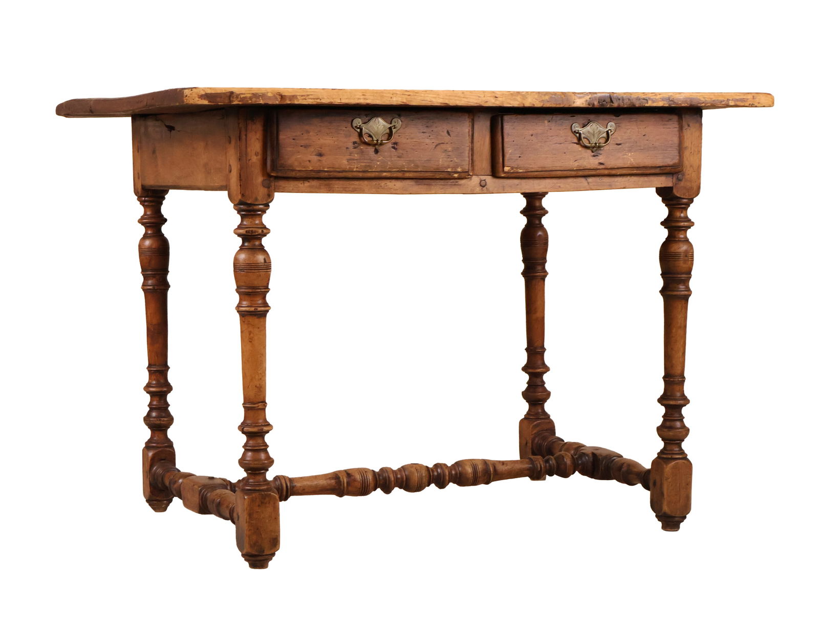 William and Mary Style Pine and Walnut Tavern Table (1 of 11)