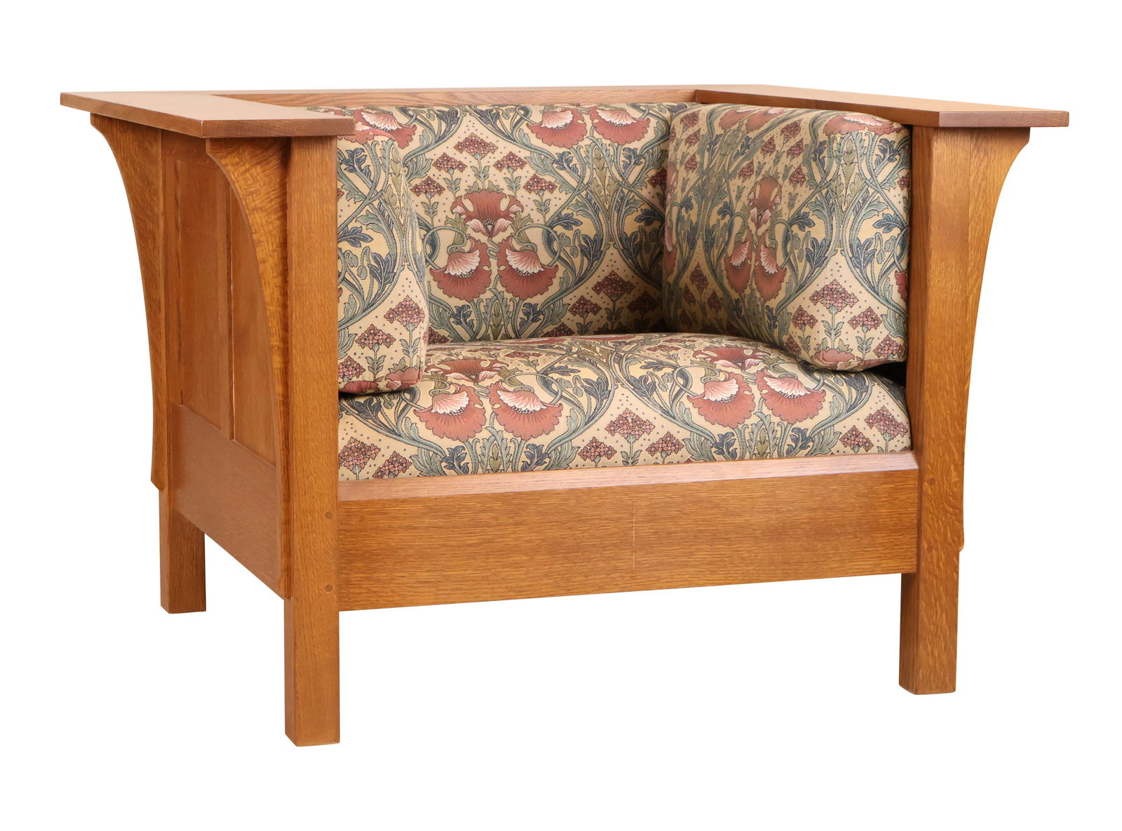 Contemporary L & JG Stickley Oak Paddle-Arm Club Chair (1 of 13)