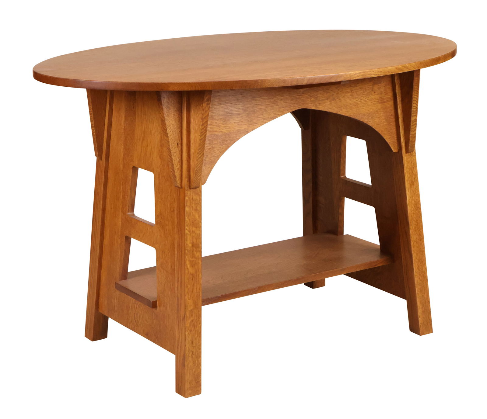 Contemporary L & JG Stickley Oak Limbert Oval Occasional Table (1 of 10)