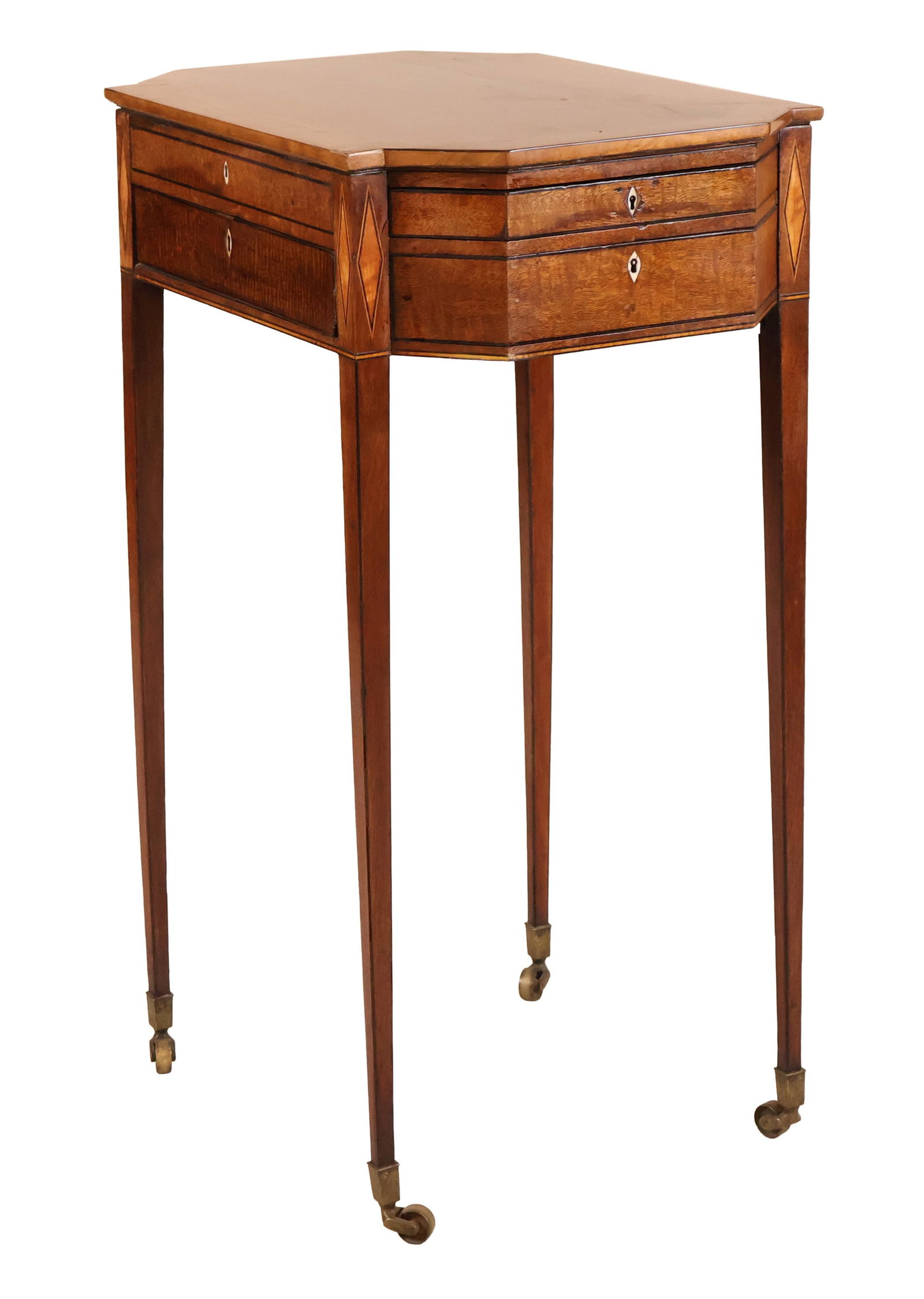 Federal Hepplewhite Satinwood Inlaid Side Table (1 of 12)