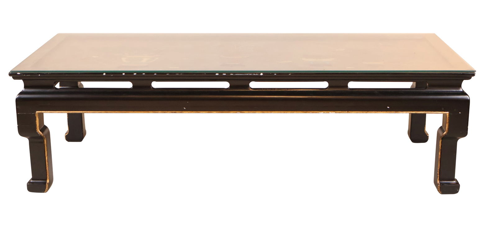 Chinese Stone Inlaid Black Lacquer Low Table (1 of 14)