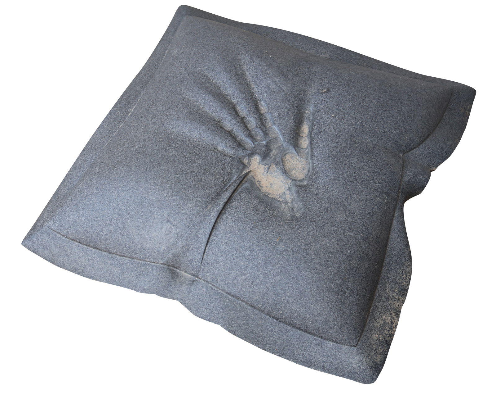 Eric Theret, French 20th C., Pillow with Hand Impression, Black Diorite Sculpture (1 of 8)