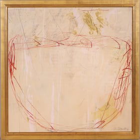 Jeri Ledbetter, American 20th C., Abstract, Mixed Media on Canvas Board