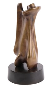 Henry Moore, British 1898-1986, Interior Form, LH545, Cast Bronze maquette, 1966