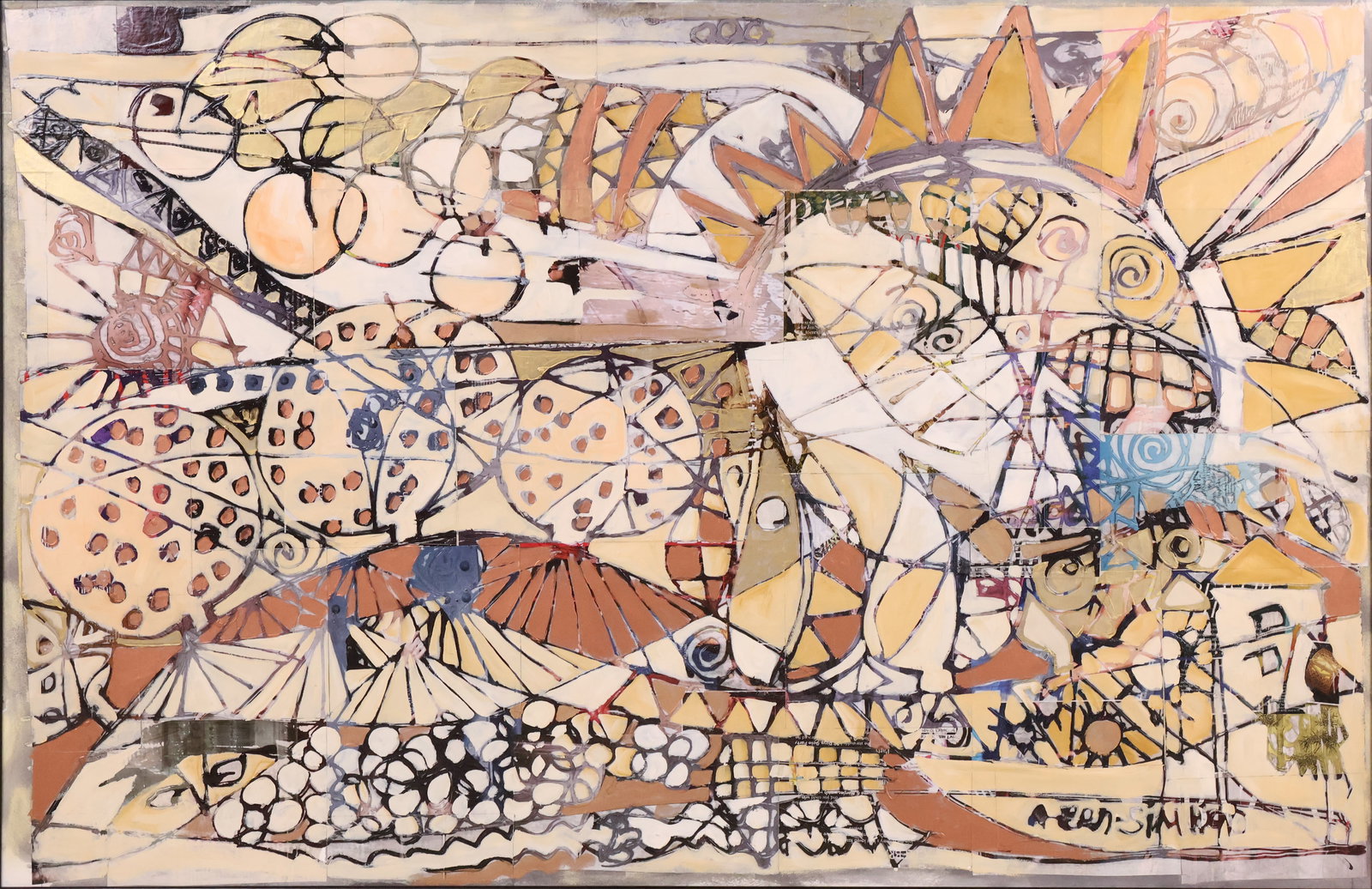 Avi Ben Simhon, Israel 1947-, Collage, Mixed Media on Paper (1 of 16)
