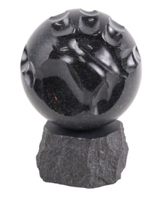 Eric Theret, French 20th C., Hand Print Sculpture, Black Diurite