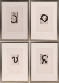 Francois Fiedler, Czech/French 1921-2001, Four Abstract, Etchings