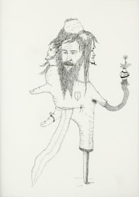 Abel Auer, German 1974-, Untitled, Pen and Ink on Paper