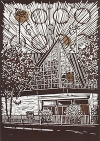 Stefan Kurten, German 1963-, Church, Linocut