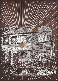 Stefan Kurten, German 1963-, Light, Linocut