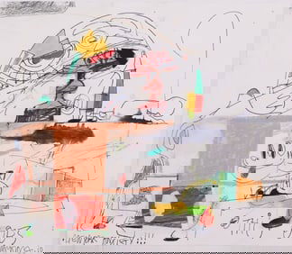 Eddie Martinez, 1977, New York Anxiety, Mixed media and collage