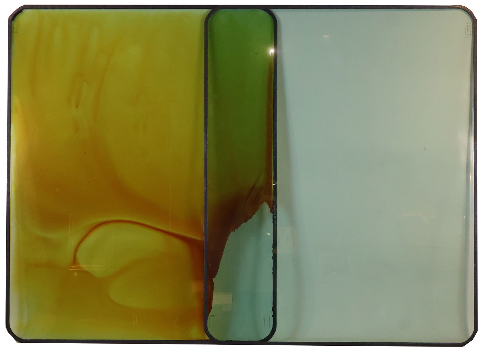 Daniel Turner, 1983-, Untitled Pylamayra (4/17/2012), Two panels UV solax glass, rubber, (1 of 11)