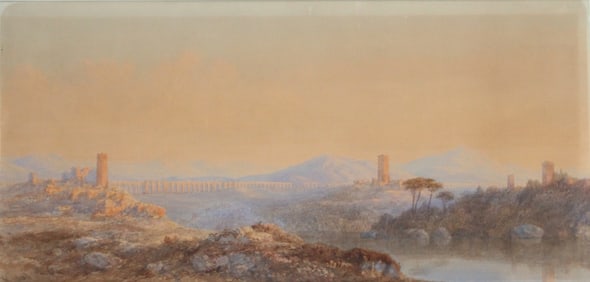 Charles Vacher, English 1818-1883, Campagna, Watercolor