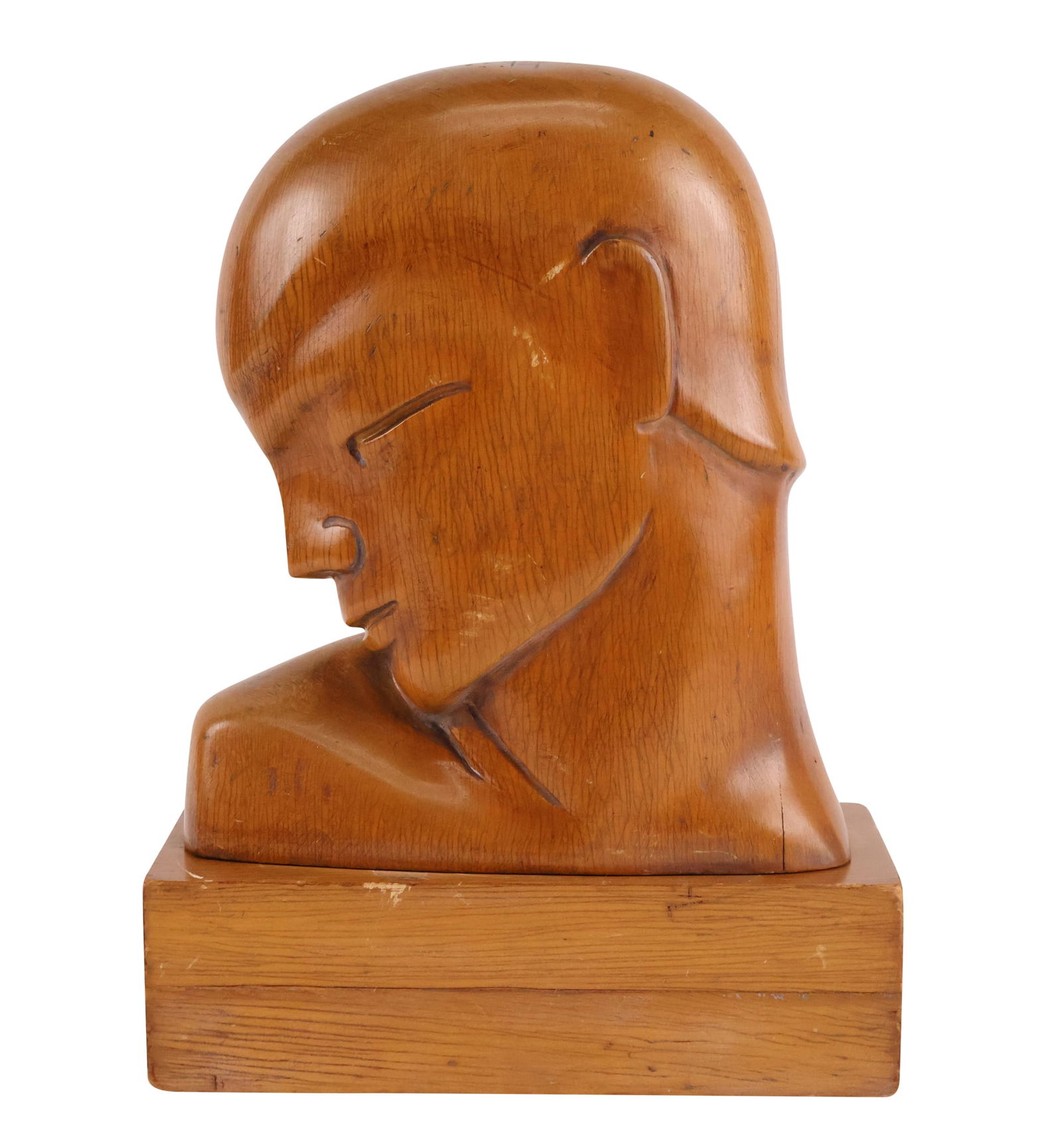 Art Deco Bust of a Man, Carved Wood (1 of 11)