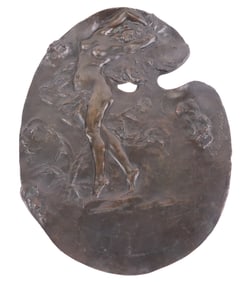 Alexandre Charpentier, 1856-1909, Palette with Nude, Bronze