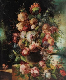 Floral Still Life, Oil on Canvas