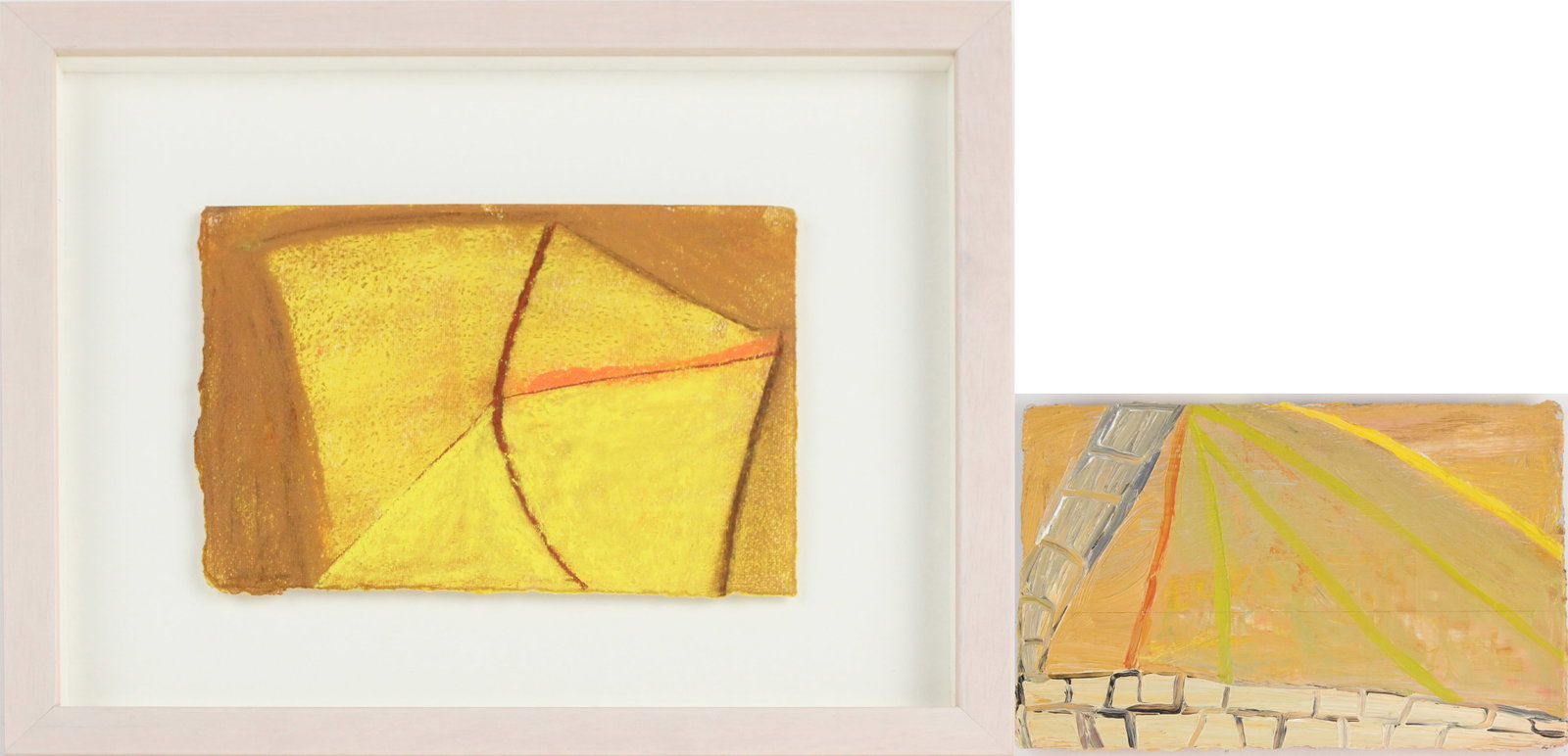 Erik Neff, 1962-, Untitled Abstract, Pastel and Gouache on Paper: Erik Neff 1962- Untitled Abstract Pastel and Gouache on Paper Signed and labeled verso. Together with an oil on plywood, signed "May" 2007 Neff verso. 5 x 8 x 1 in. (12.7 x 20.3 x 2.5 cm.)