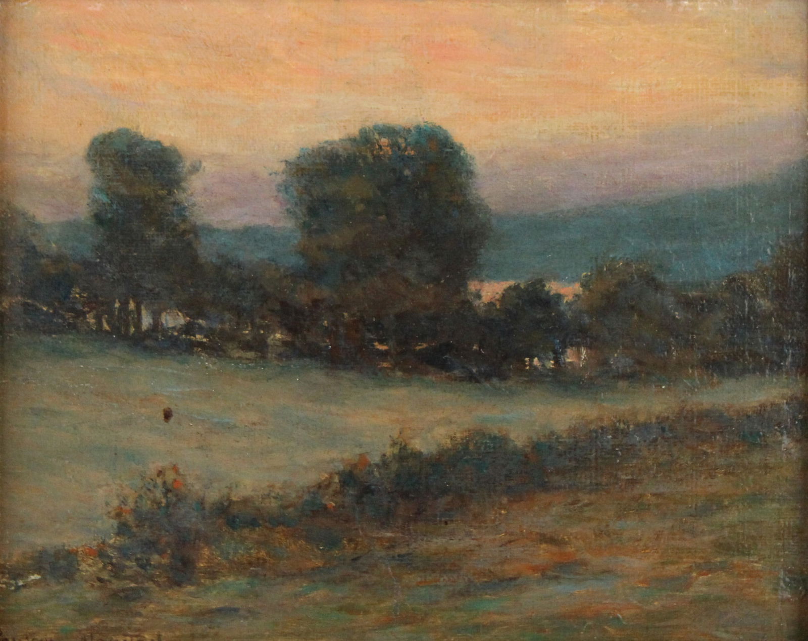 Parker Newton, Candadian 1861-1928, Field at Sunset, Oil on Board (1 of 6)