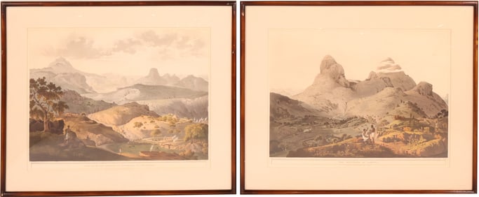 After Henry Salt, English 1780-1827, "View Near the Village Ascheriah in Abyssinia" and "The