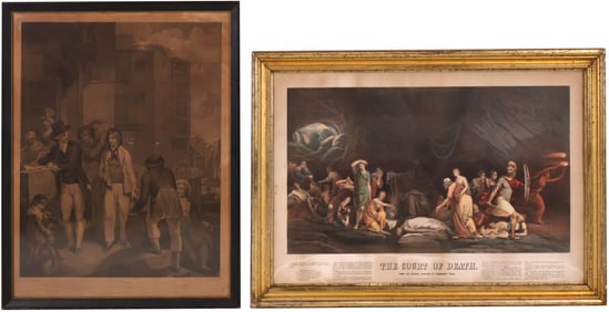 After Rembrandt Peale, The Court of Death, Aquatint Engraving