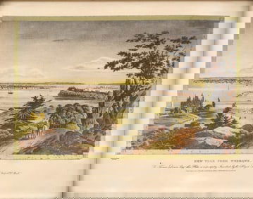 John Hill, 1770-1850, New York from Weehawk, Hand-Colored Engraving and Aquatint
