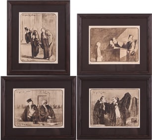 After Honore Daumier, French 1808-1879, Le Gen de Justice, Four Prints