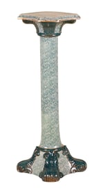 Parcel Gilt Art Pottery "Persian Etruria" Pedestal
